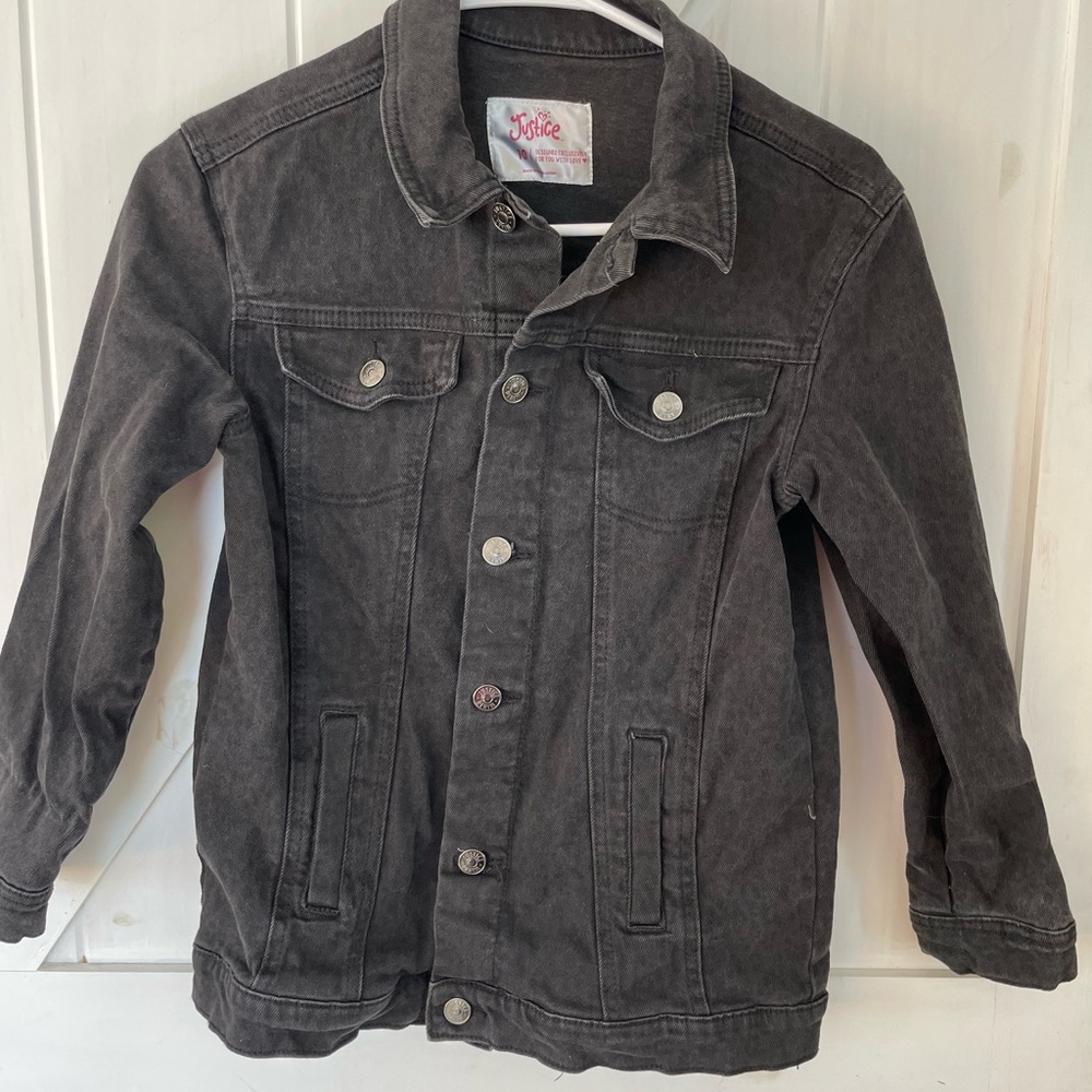 Kids, girls, black denim jean justice jacket, 10, fall, School, summer nights